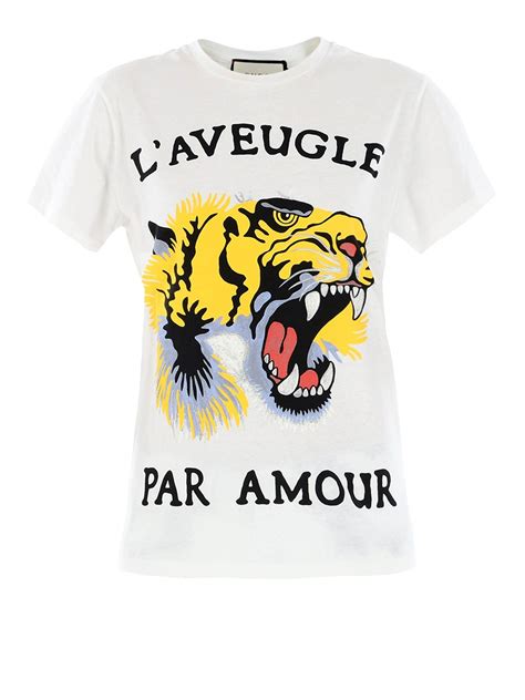 gucci la'veugle par amour t shirt yellow|GUCCI Authentic L Aveugle Par Amour Cotton T.